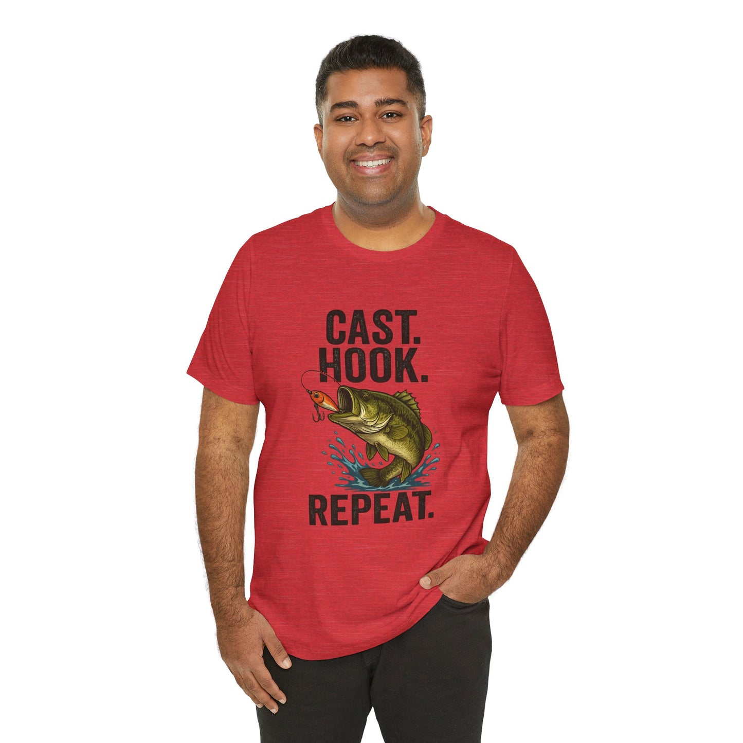 Cast Hook Repeat Fishing Tee
