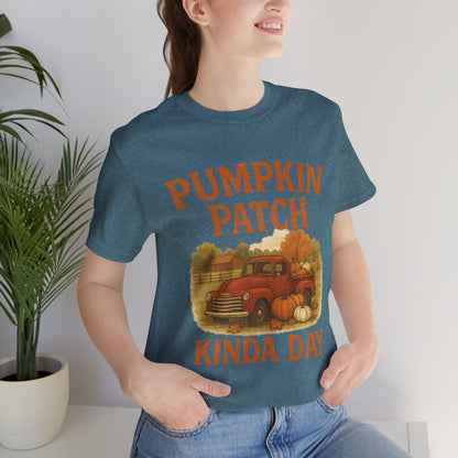 Pumpkin Patch Kinda Day Tee – Vintage Truck & Fall Pumpkins Graphic Shirt