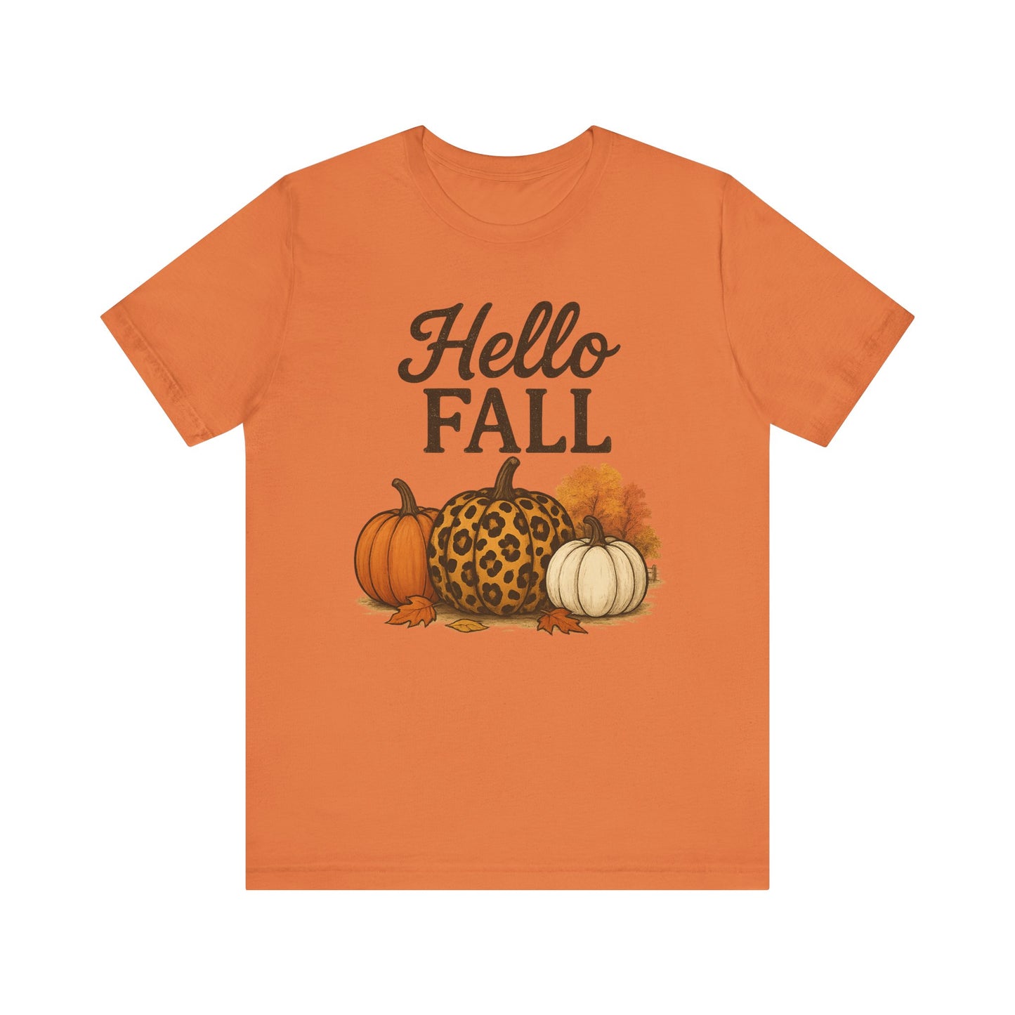 Hello Fall with Cheetah Pumpkin Tee