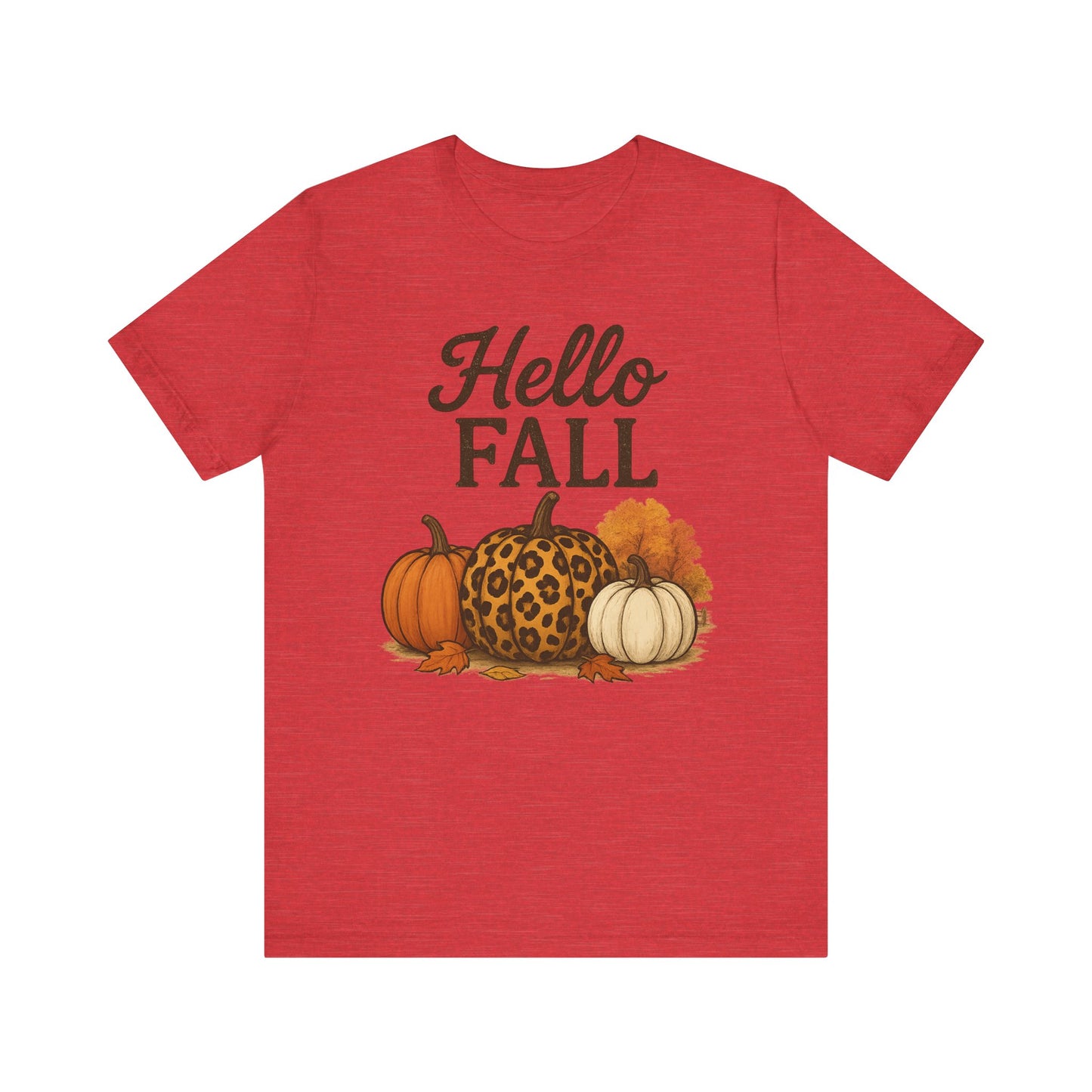 Hello Fall with Cheetah Pumpkin Tee