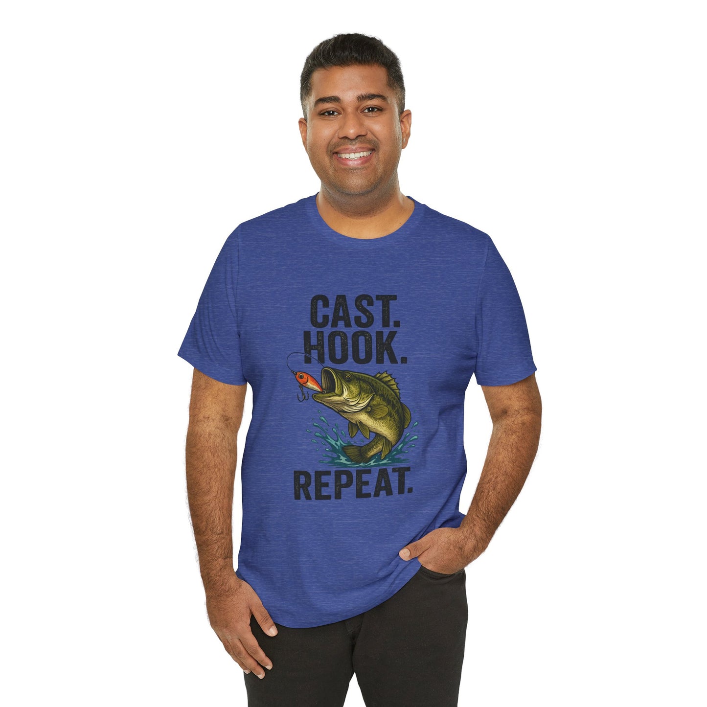 Cast Hook Repeat Fishing Tee