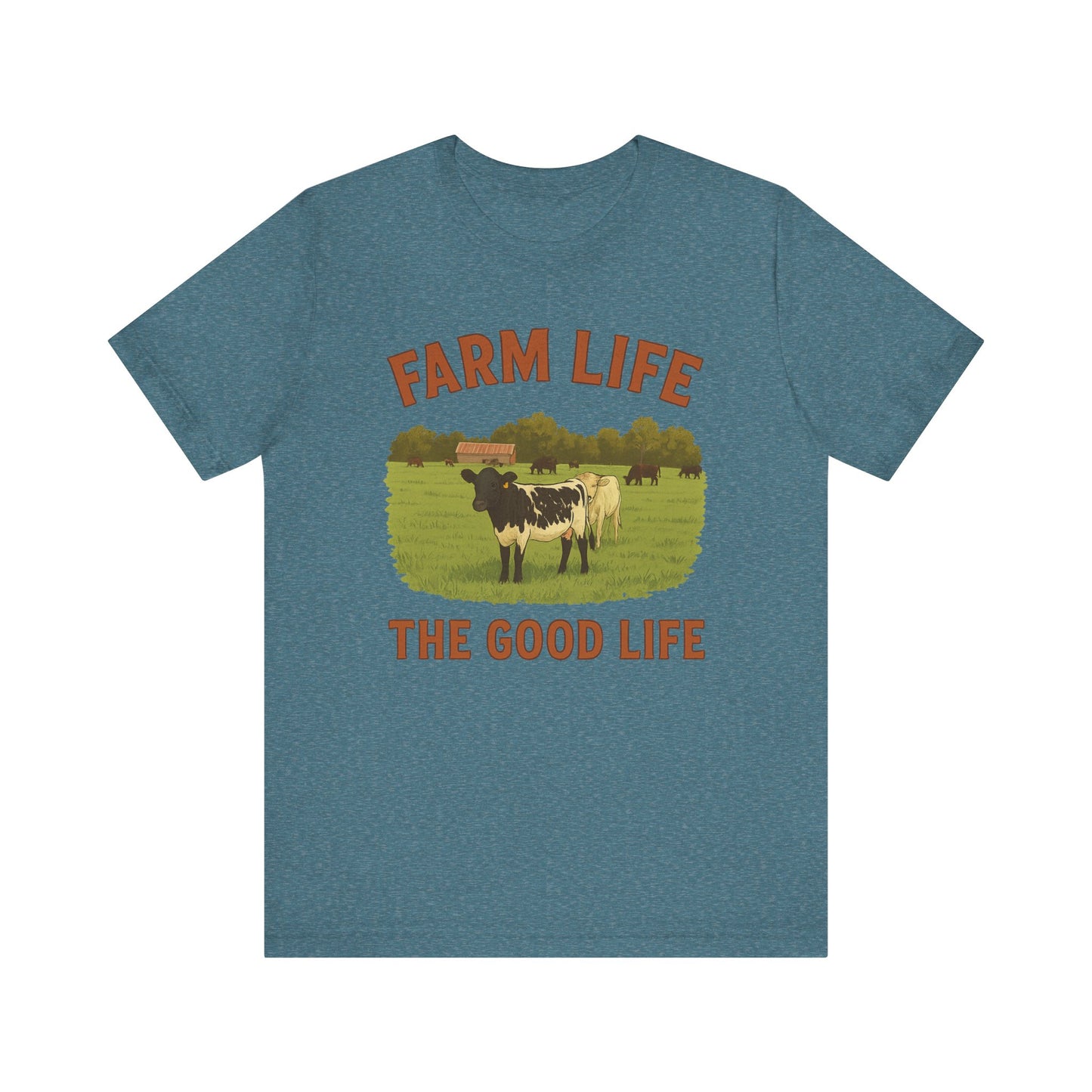 Farm Life, The Good Life Tee – Rustic Cow & Pasture Country Shirt