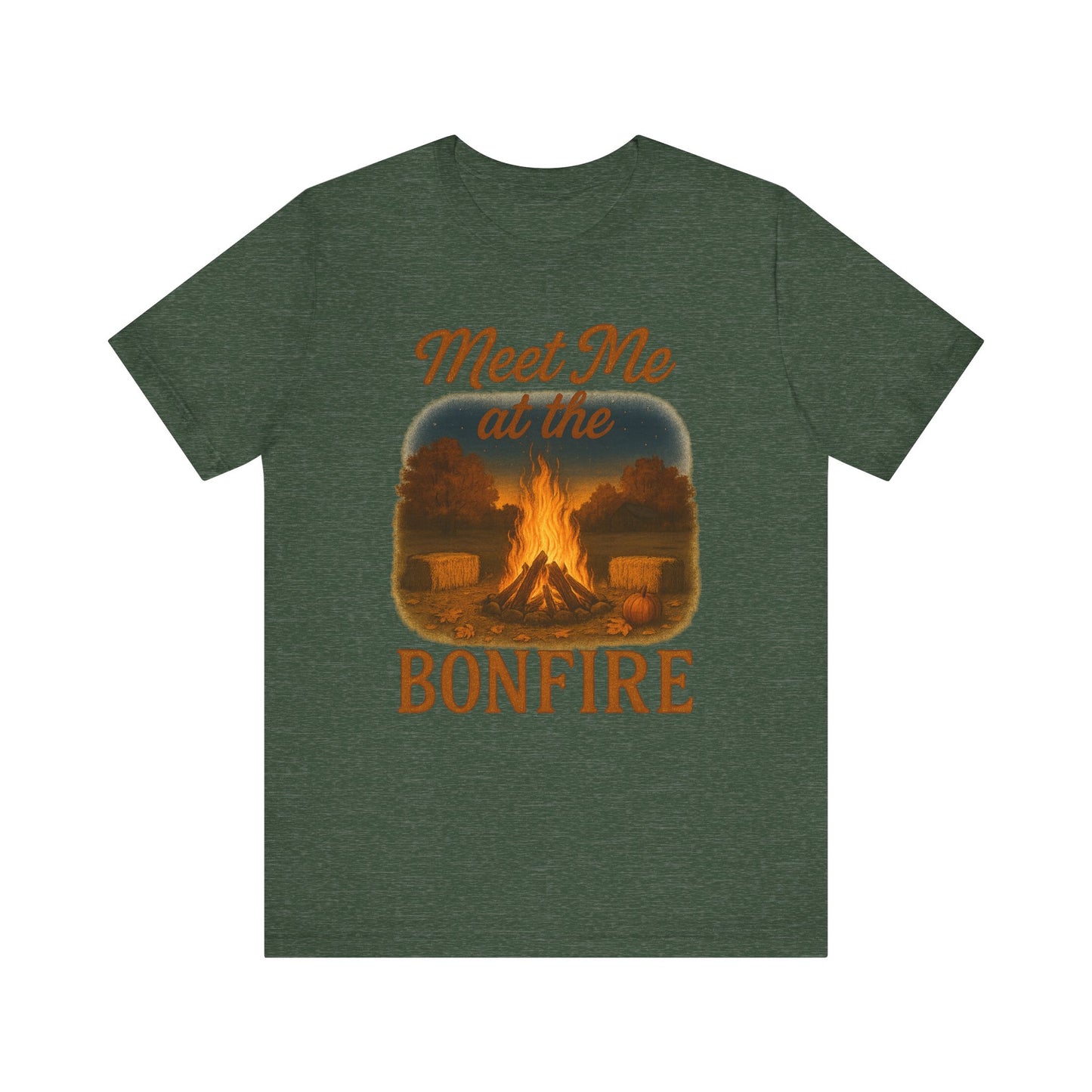 Meet Me at the Bonfire Tee – Rustic Fall Campfire Graphic Shirt