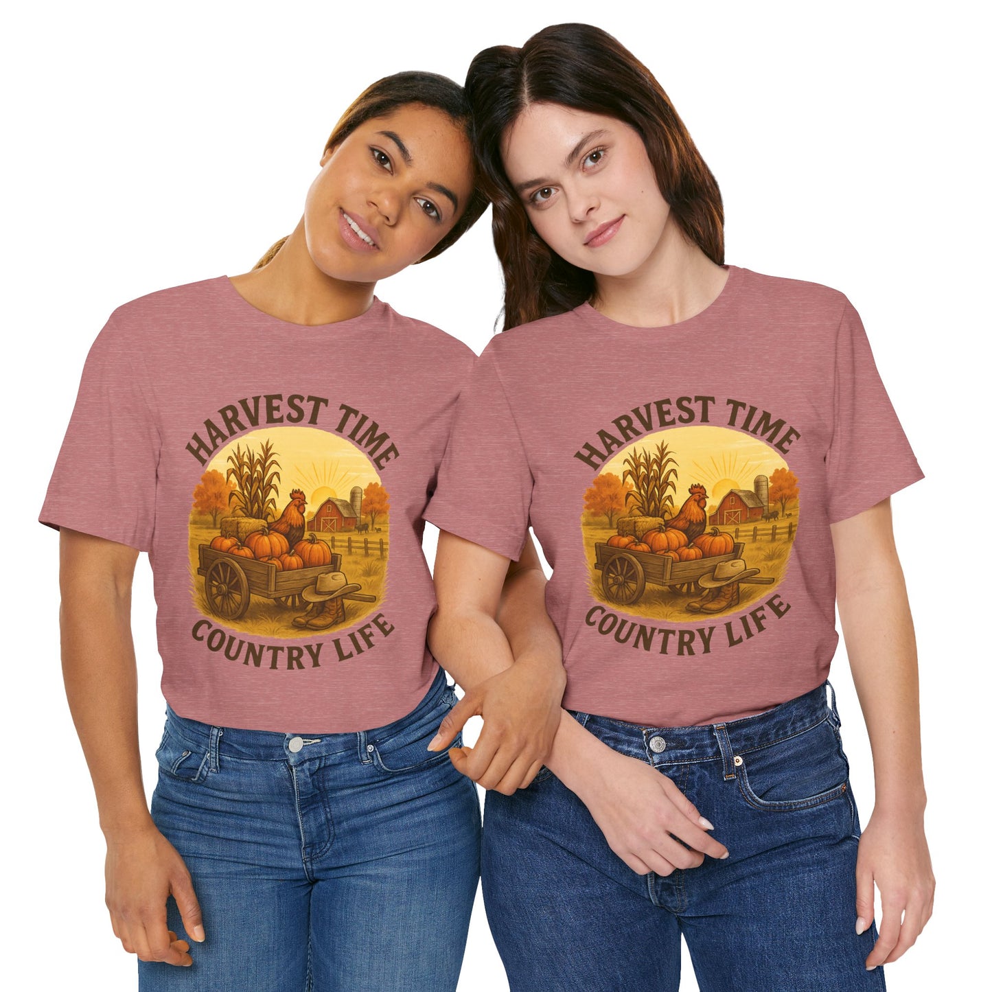 Harvest Time Country Life Tee – Rustic Farm & Pumpkin Cart Fall Shirt