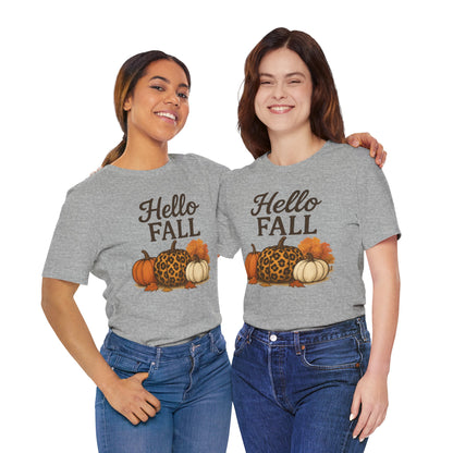 Hello Fall with Cheetah Pumpkin Tee