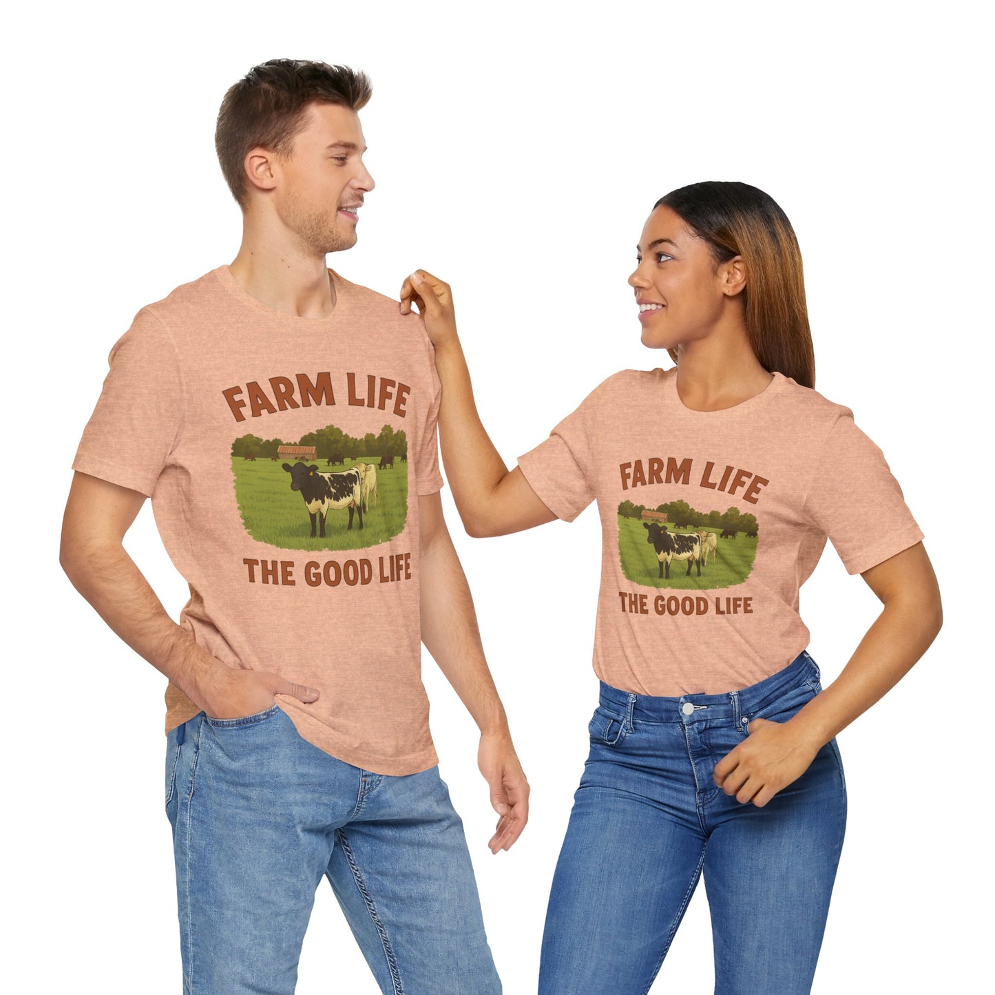 Farm Life, The Good Life Tee – Rustic Cow & Pasture Country Shirt