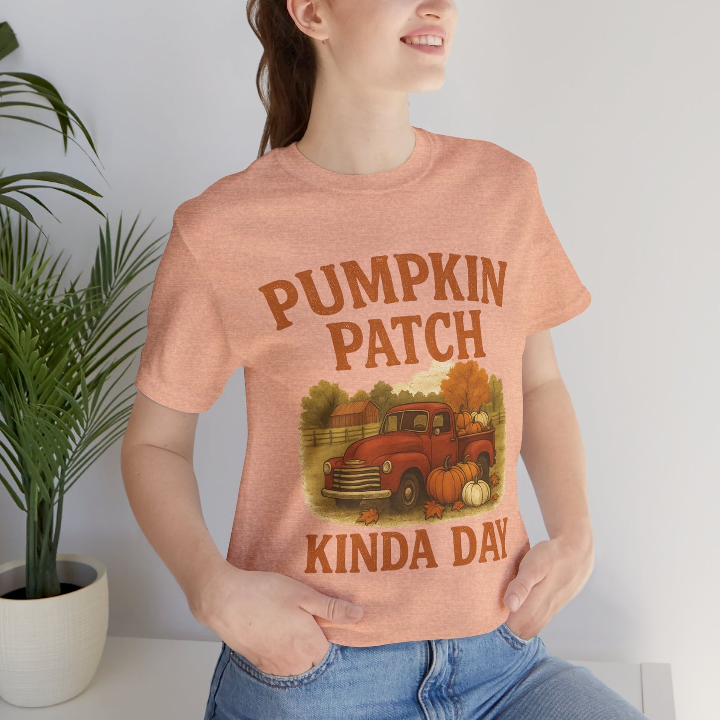 Pumpkin Patch Kinda Day Tee – Vintage Truck & Fall Pumpkins Graphic Shirt