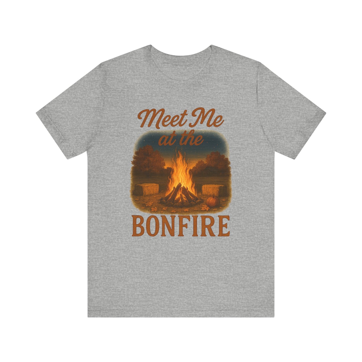 Meet Me at the Bonfire Tee – Rustic Fall Campfire Graphic Shirt