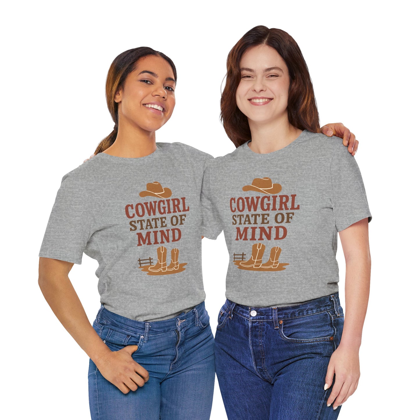 Cowgirl State of Mind Tee – Western Cowgirl Hat & Boots Graphic Shirt