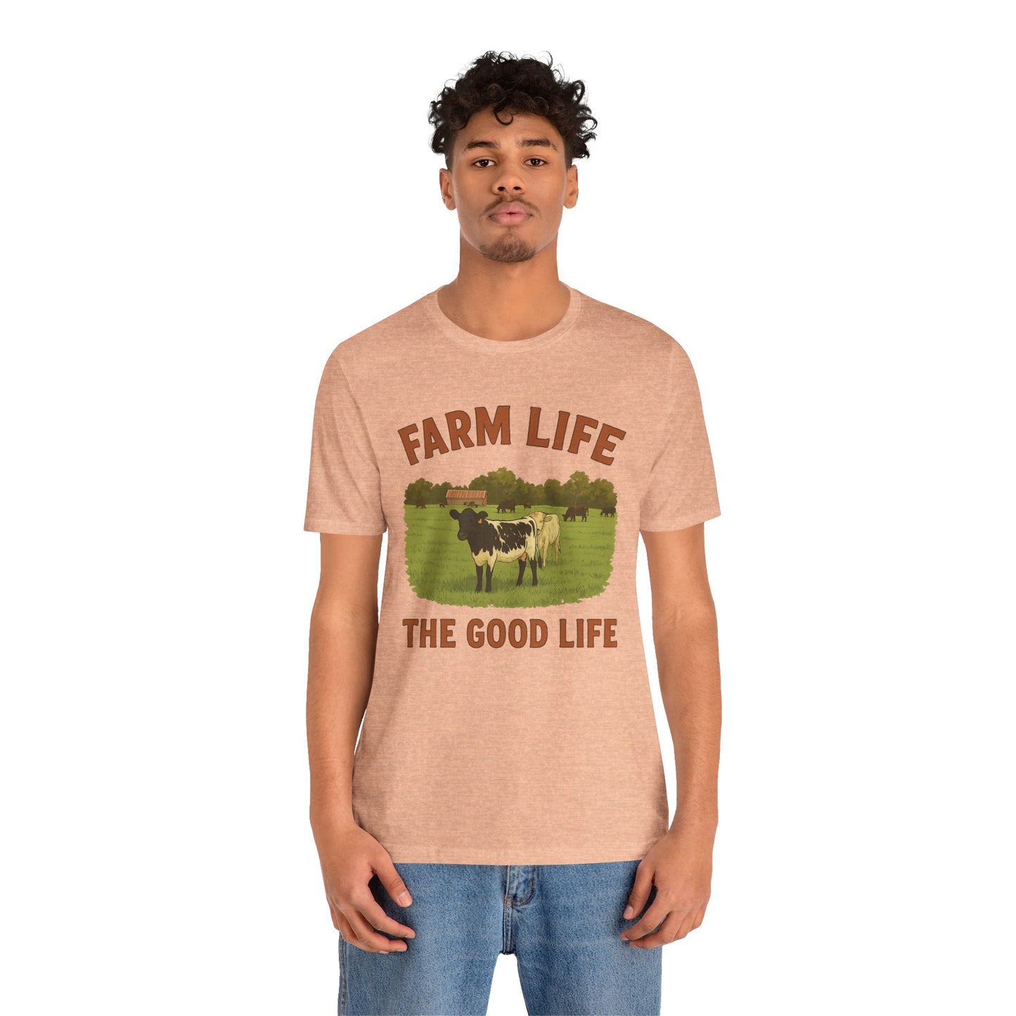 Farm Life, The Good Life Tee – Rustic Cow & Pasture Country Shirt