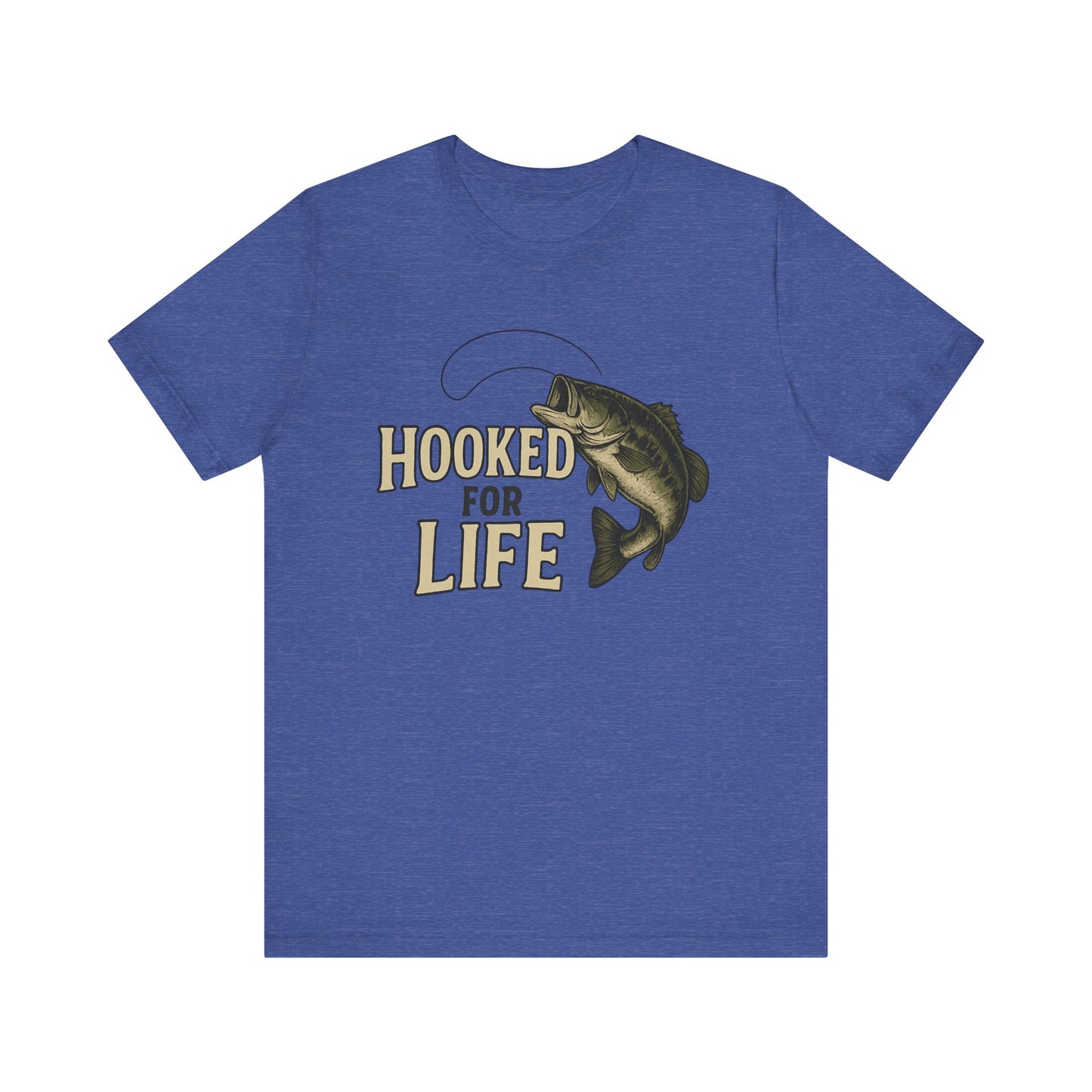 Hooked for Life Tee – Rustic Bass Fishing Graphic Shirt