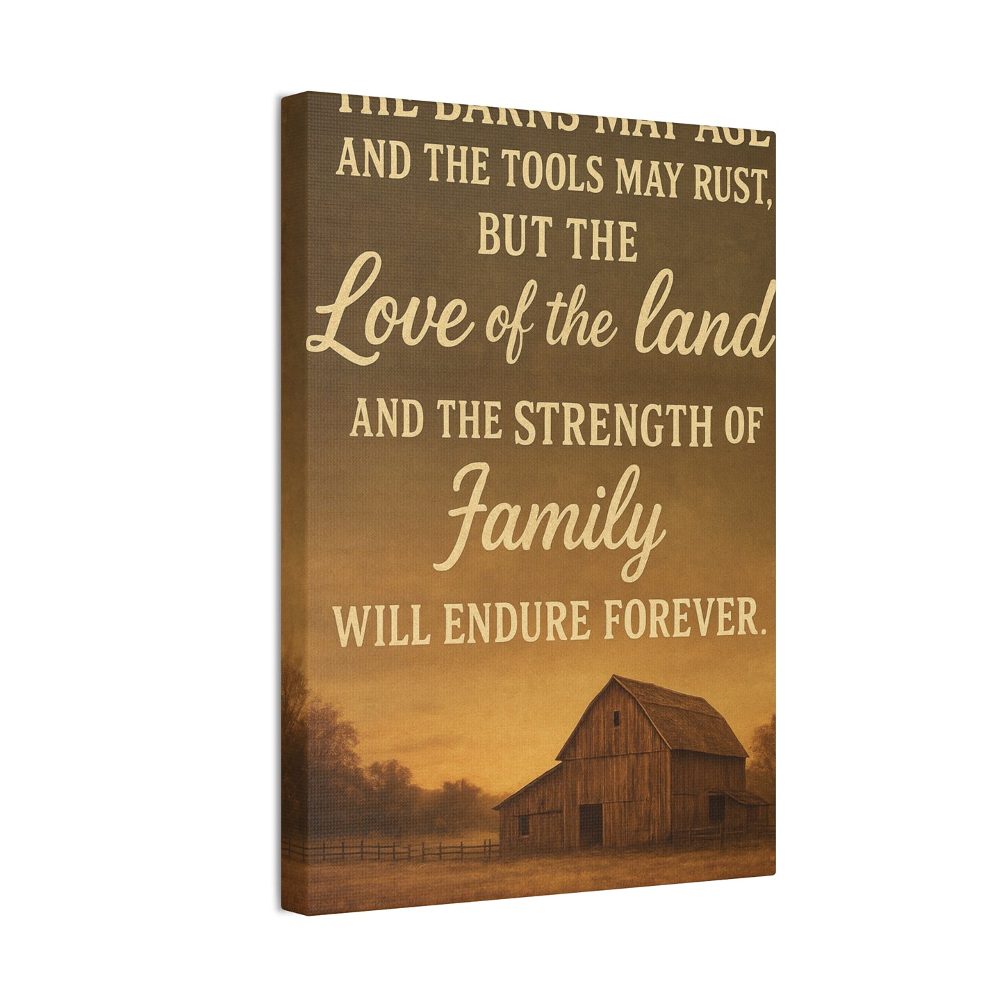 Enduring Farm Values- Rustic Barn Canvas Wall Art