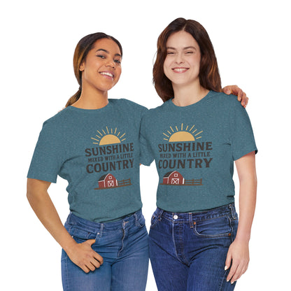 Sunshine Mixed with a Little Country Tee – Rustic Barn & Sunrise Farm Shirt