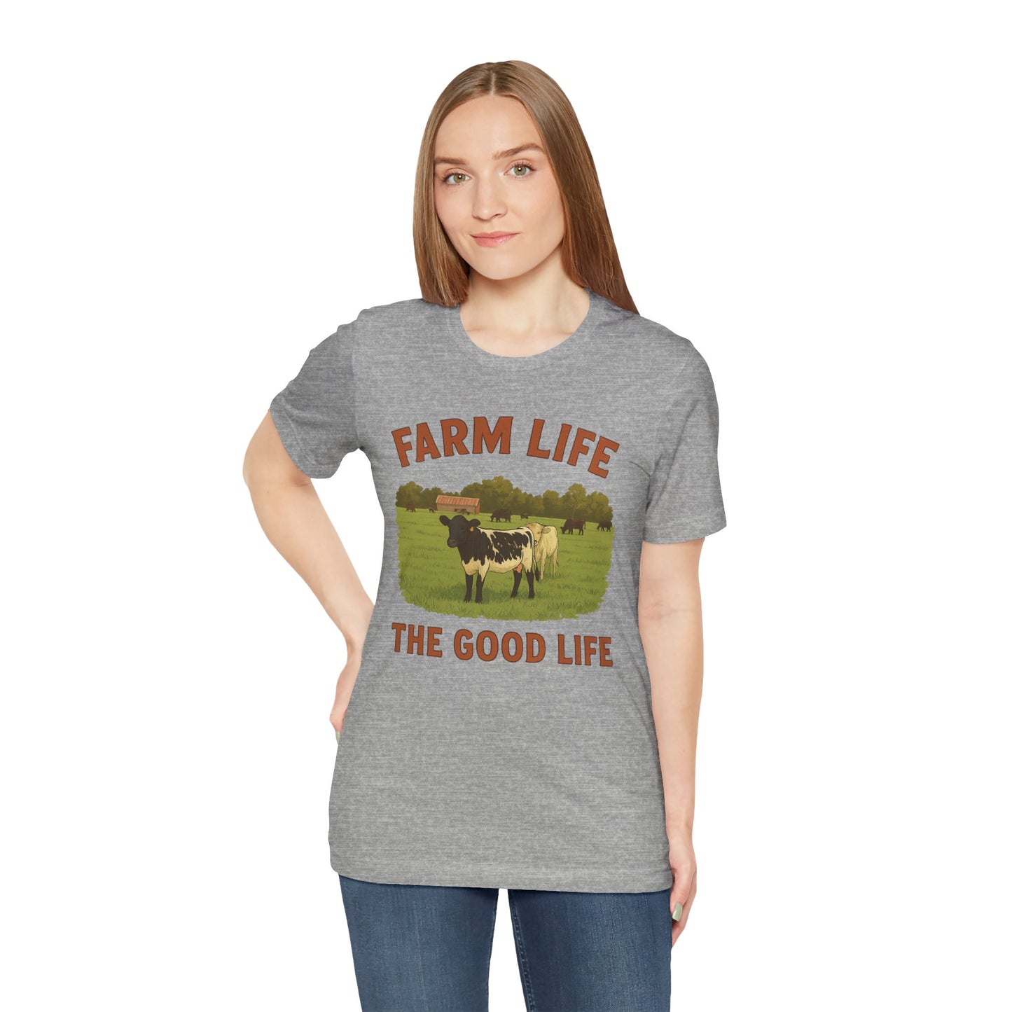 Farm Life, The Good Life Tee – Rustic Cow & Pasture Country Shirt