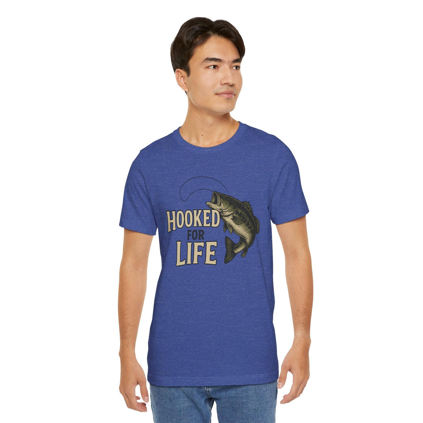 Hooked for Life Tee – Rustic Bass Fishing Graphic Shirt