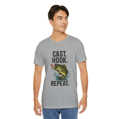 Cast Hook Repeat Fishing Tee