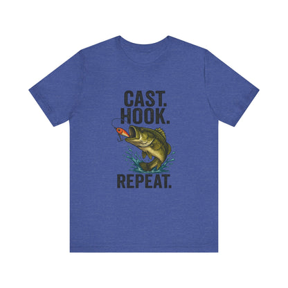 Cast Hook Repeat Fishing Tee