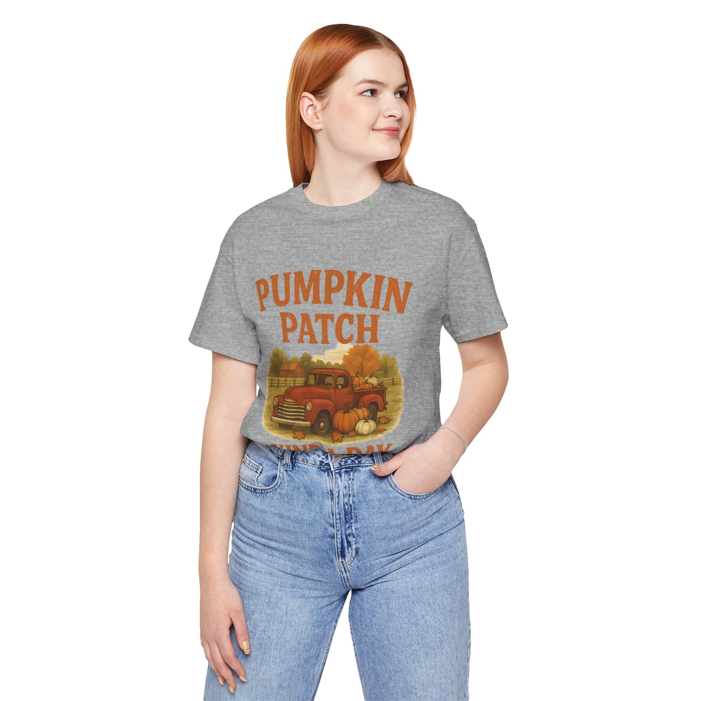 Pumpkin Patch Kinda Day Tee – Vintage Truck & Fall Pumpkins Graphic Shirt