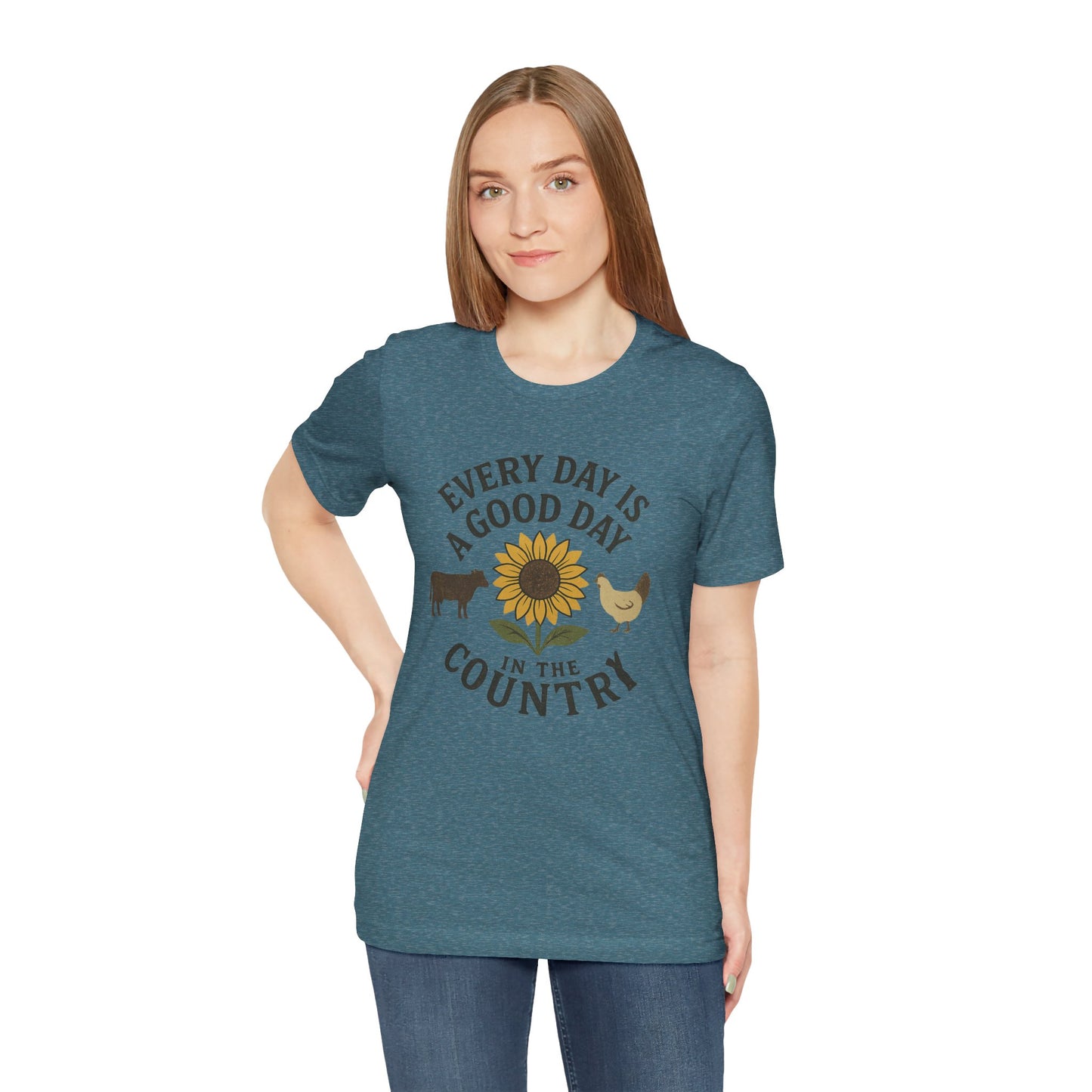 Every Day is a Good Day in the Country Tee – Farm Life Sunflower Graphic Shirt