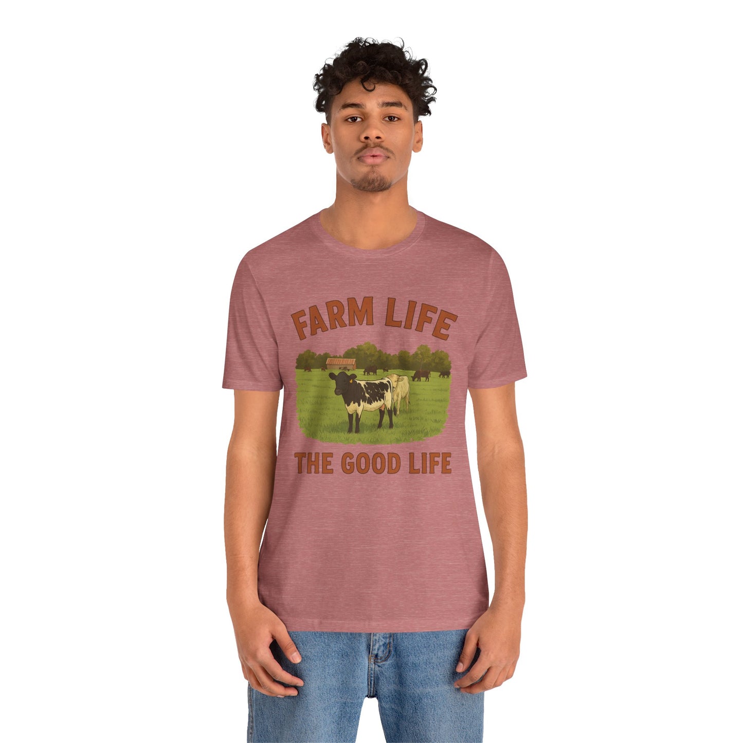 Farm Life, The Good Life Tee – Rustic Cow & Pasture Country Shirt
