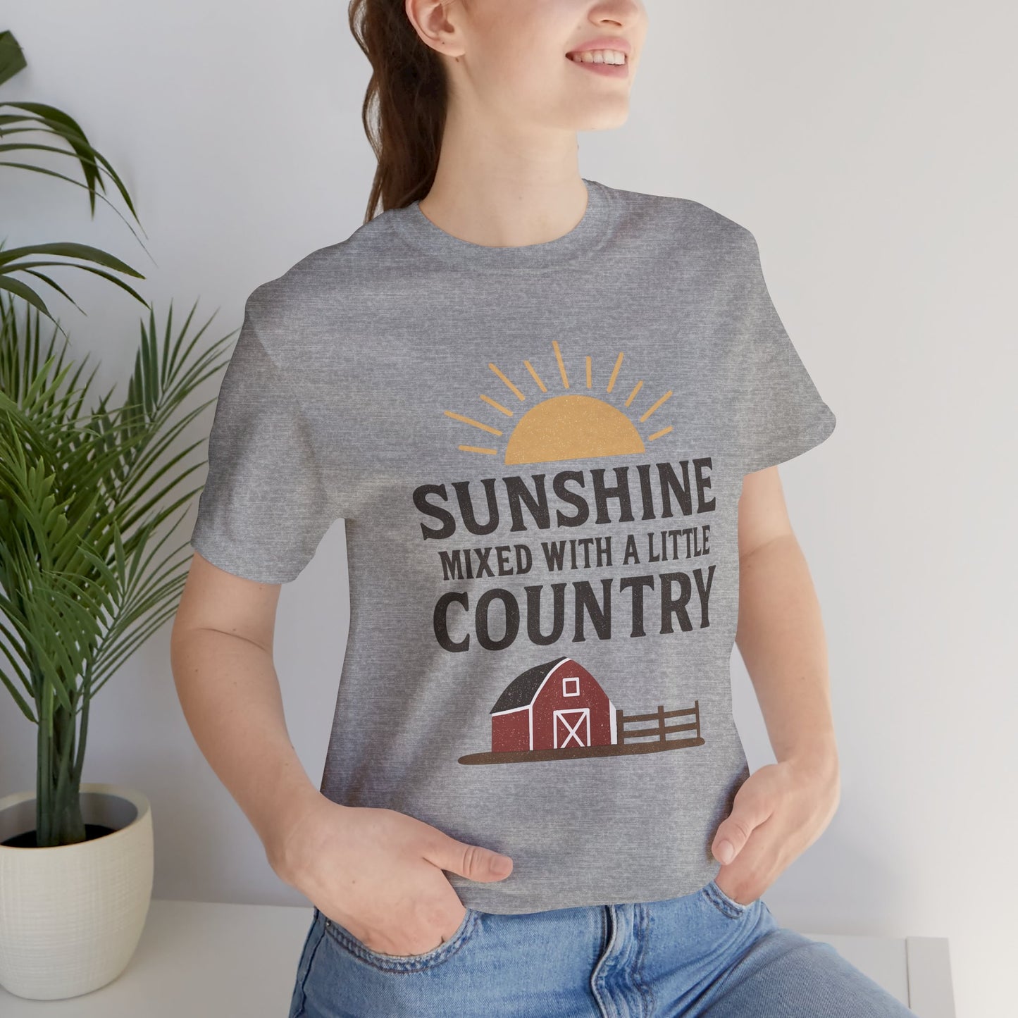 Sunshine Mixed with a Little Country Tee – Rustic Barn & Sunrise Farm Shirt