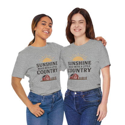 Sunshine Mixed with a Little Country Tee – Rustic Barn & Sunrise Farm Shirt