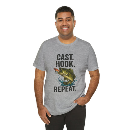 Cast Hook Repeat Fishing Tee