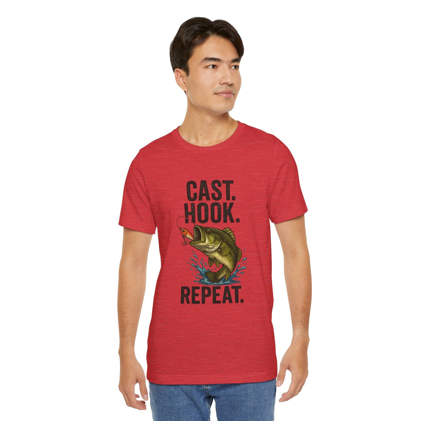Cast Hook Repeat Fishing Tee
