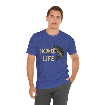 Hooked for Life Tee – Rustic Bass Fishing Graphic Shirt