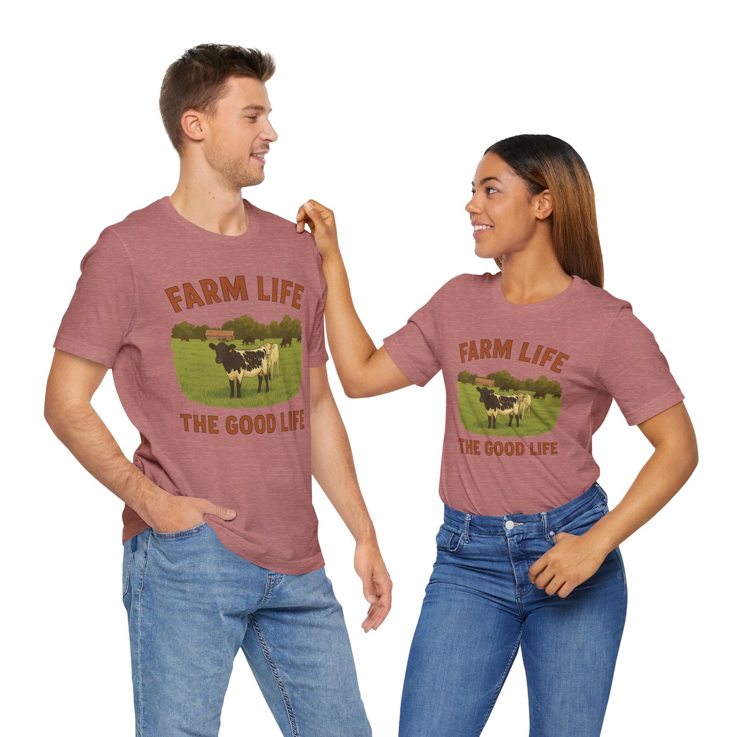 Farm Life, The Good Life Tee – Rustic Cow & Pasture Country Shirt