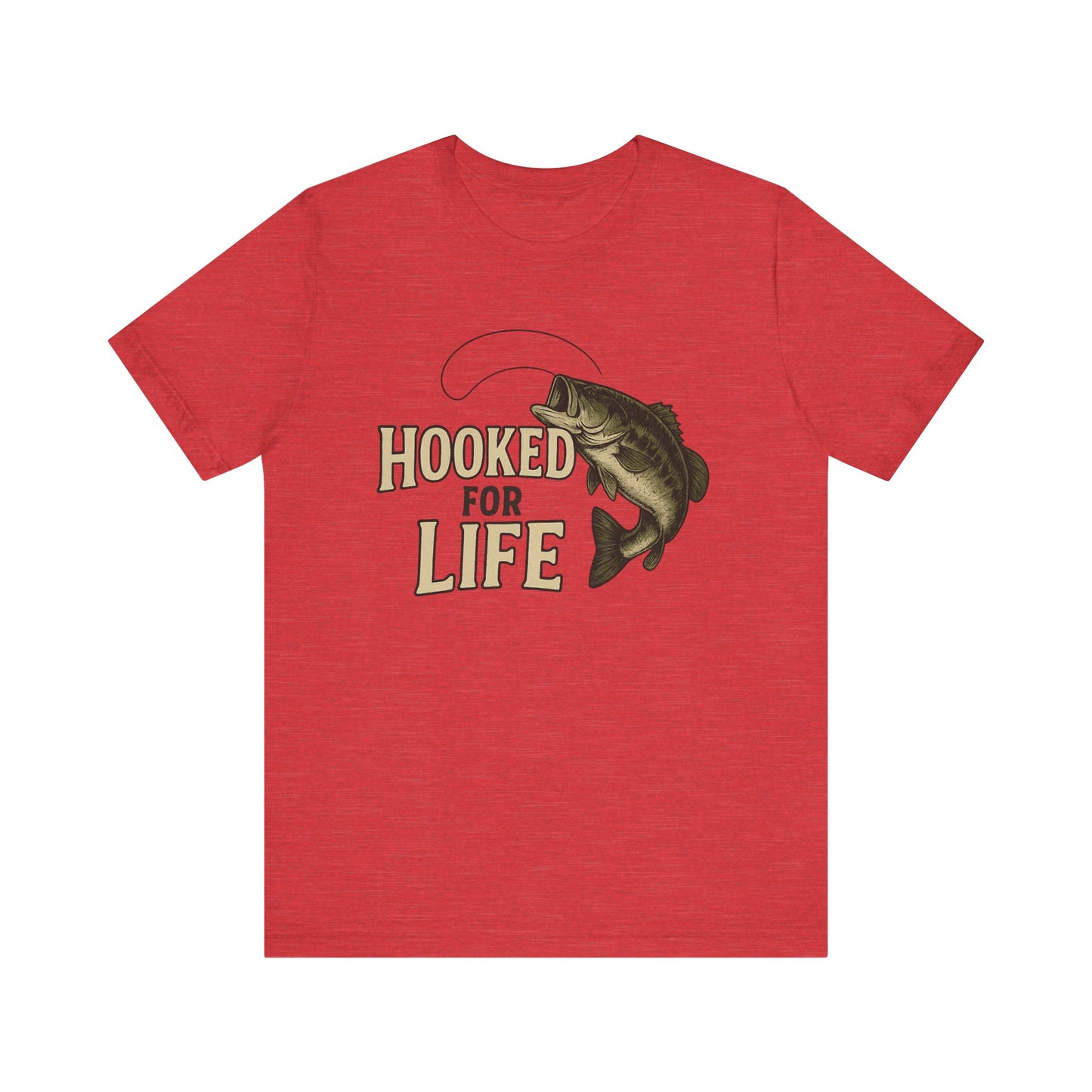 Hooked for Life Tee – Rustic Bass Fishing Graphic Shirt