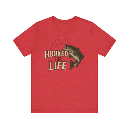 Hooked for Life Tee – Rustic Bass Fishing Graphic Shirt