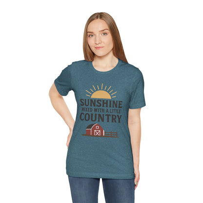 Sunshine Mixed with a Little Country Tee – Rustic Barn & Sunrise Farm Shirt