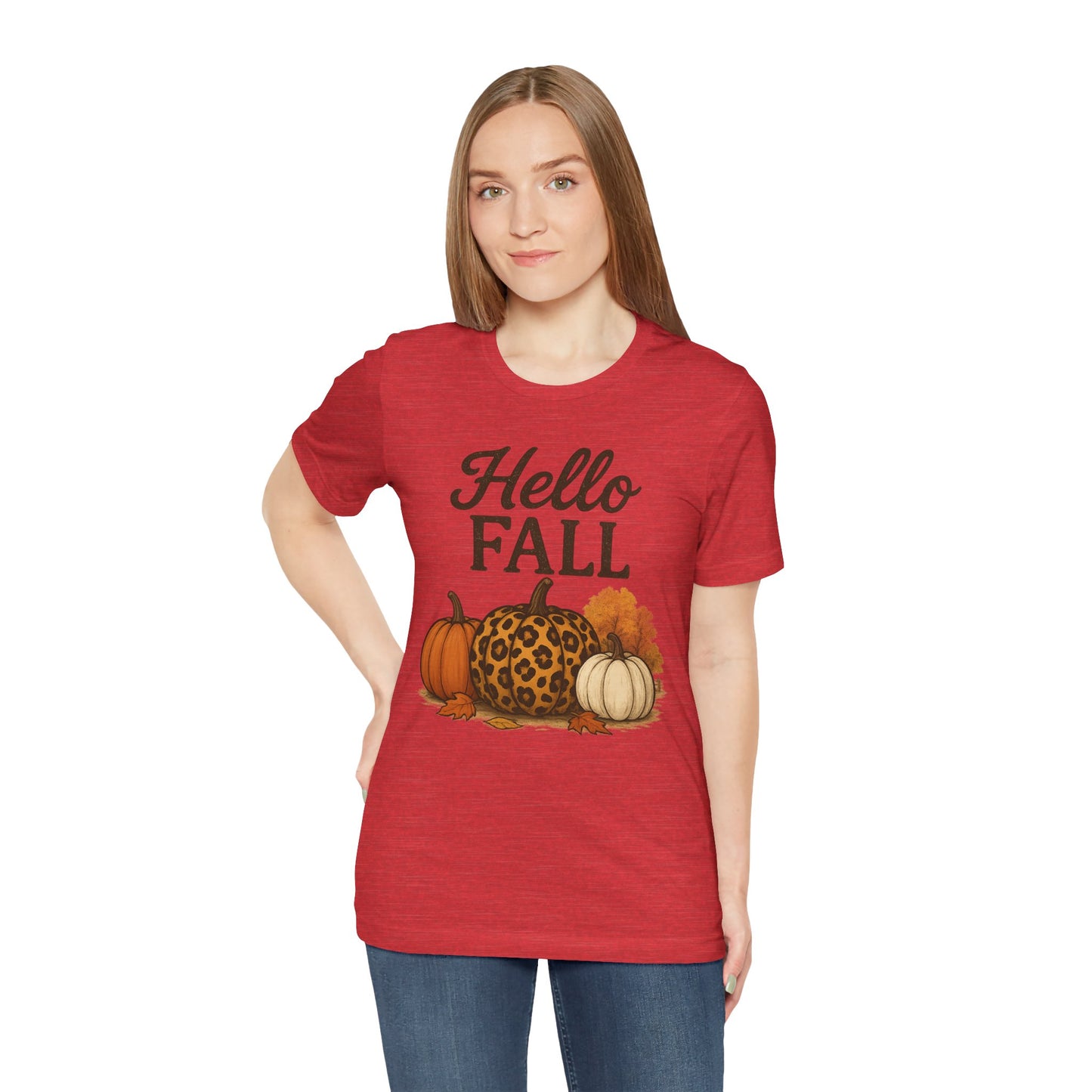 Hello Fall with Cheetah Pumpkin Tee