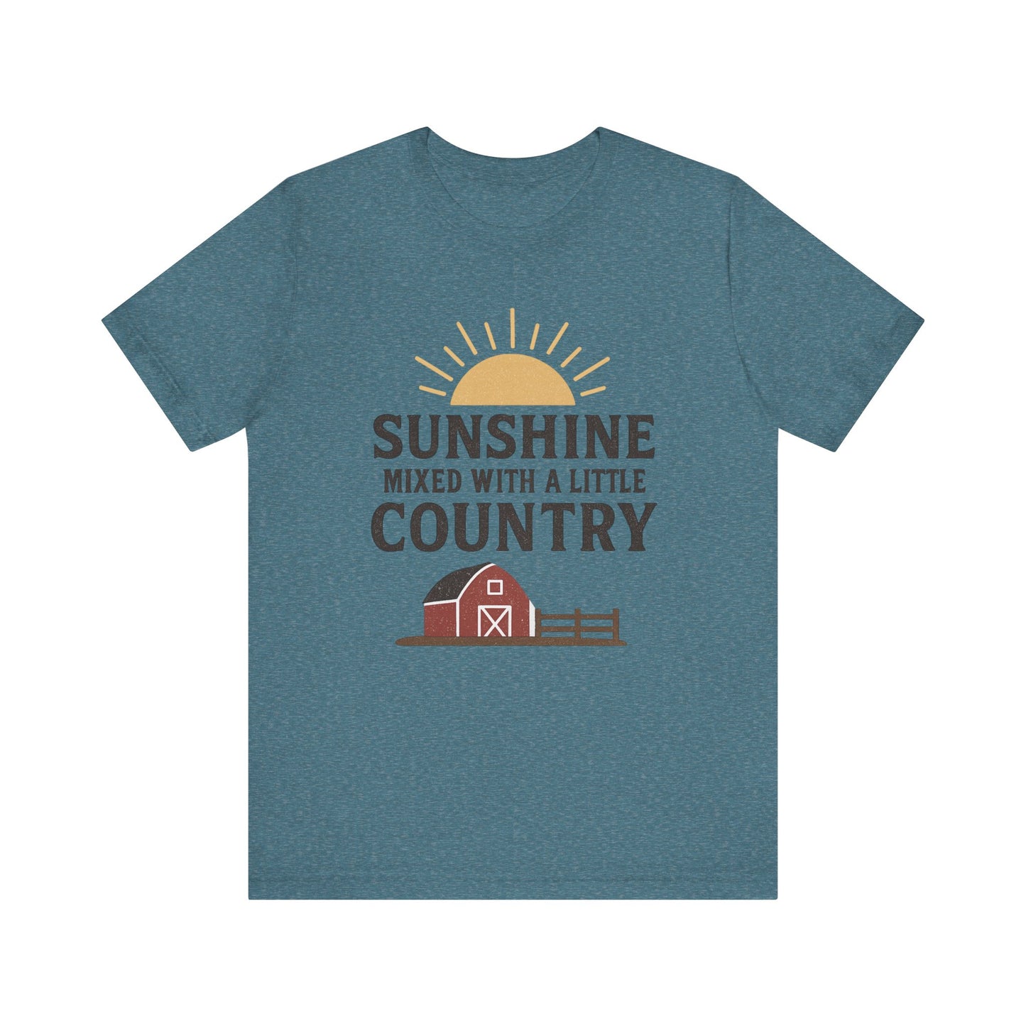 Sunshine Mixed with a Little Country Tee – Rustic Barn & Sunrise Farm Shirt