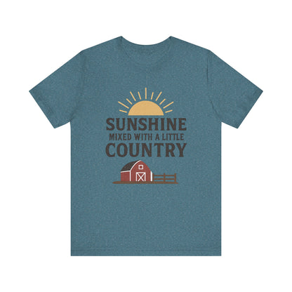 Sunshine Mixed with a Little Country Tee – Rustic Barn & Sunrise Farm Shirt
