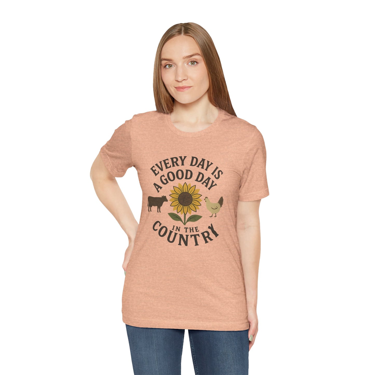 Every Day is a Good Day in the Country Tee – Farm Life Sunflower Graphic Shirt