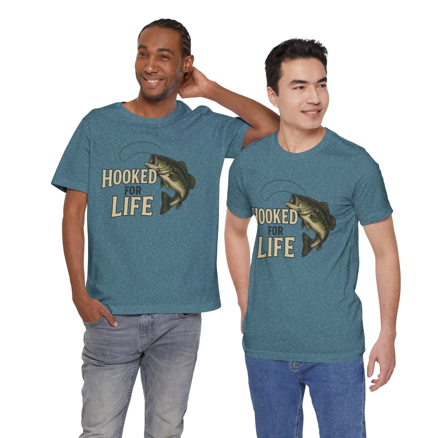 Hooked for Life Tee – Rustic Bass Fishing Graphic Shirt