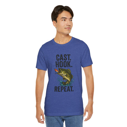 Cast Hook Repeat Fishing Tee