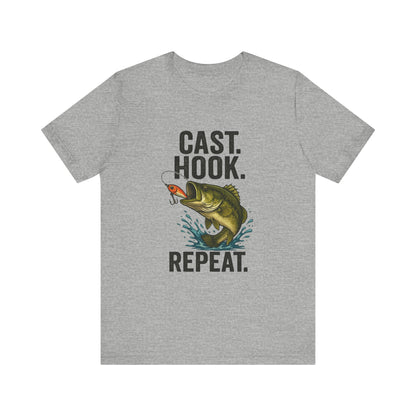 Cast Hook Repeat Fishing Tee