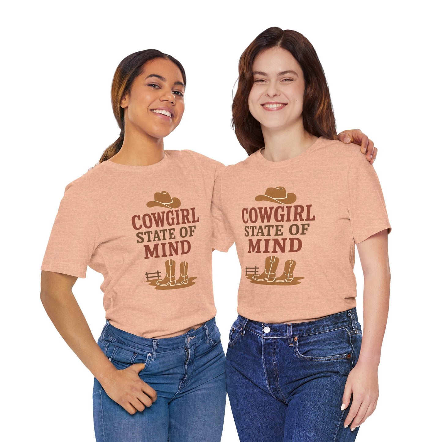 Cowgirl State of Mind Tee – Western Cowgirl Hat & Boots Graphic Shirt