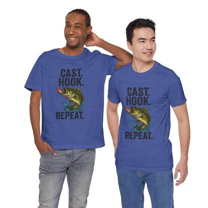 Cast Hook Repeat Fishing Tee