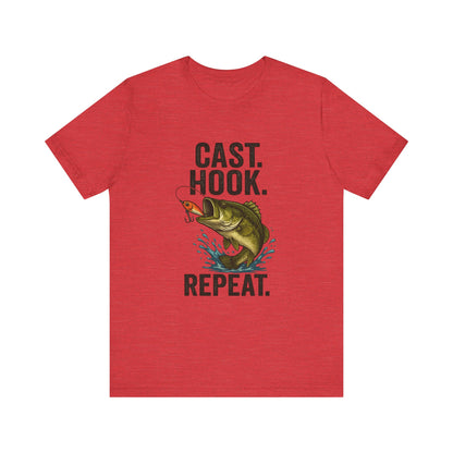 Cast Hook Repeat Fishing Tee