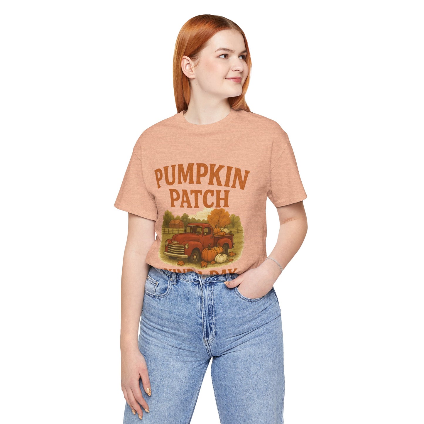 Pumpkin Patch Kinda Day Tee – Vintage Truck & Fall Pumpkins Graphic Shirt