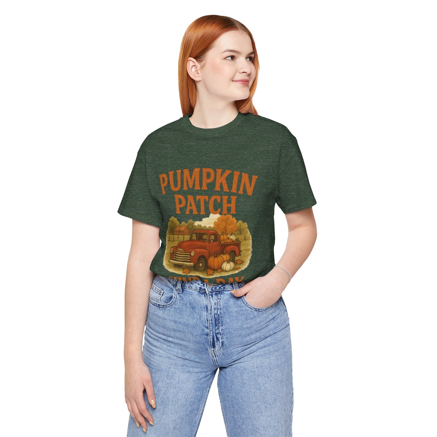 Pumpkin Patch Kinda Day Tee – Vintage Truck & Fall Pumpkins Graphic Shirt
