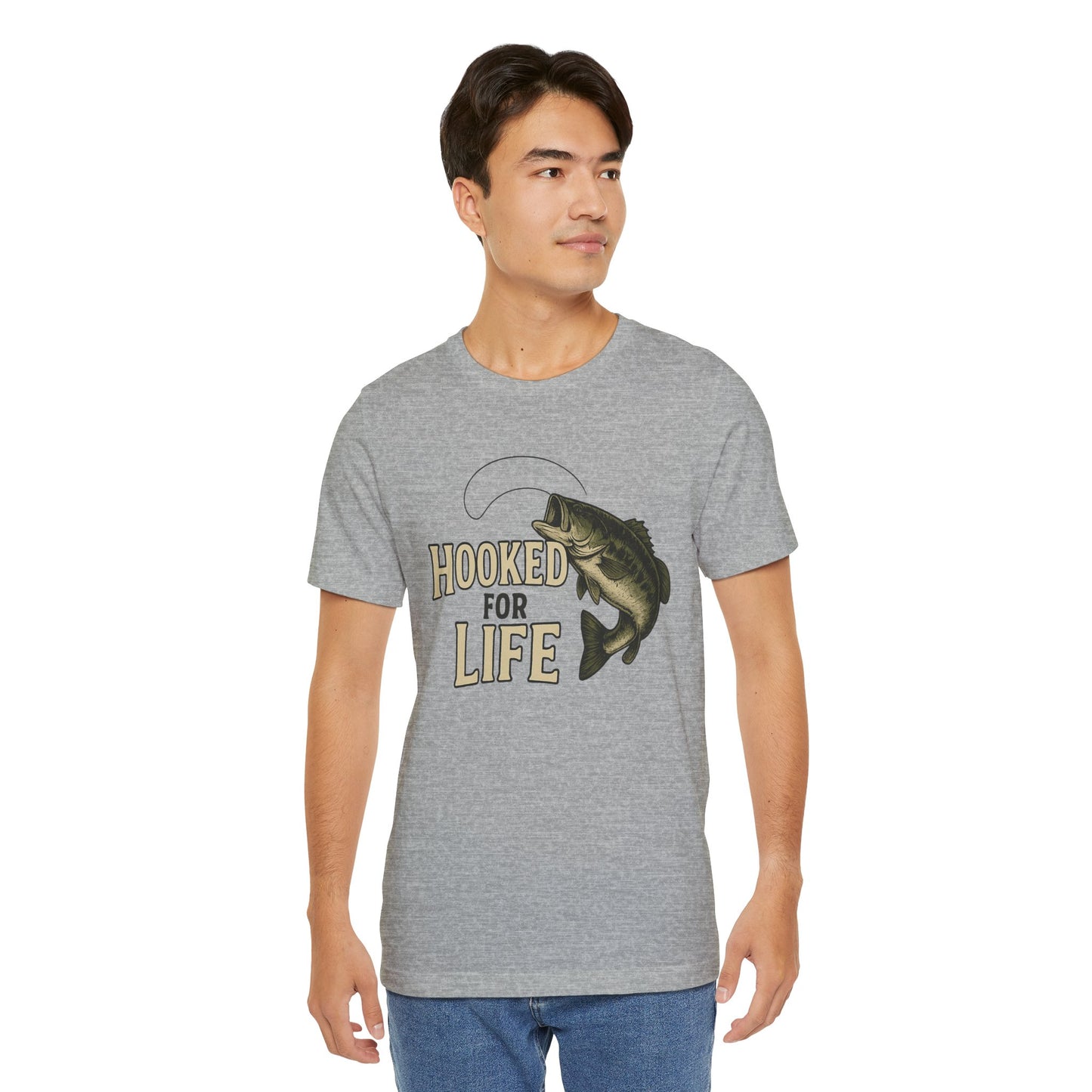 Hooked for Life Tee – Rustic Bass Fishing Graphic Shirt