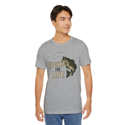 Hooked for Life Tee – Rustic Bass Fishing Graphic Shirt