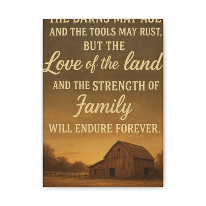 Enduring Farm Values- Rustic Barn Canvas Wall Art