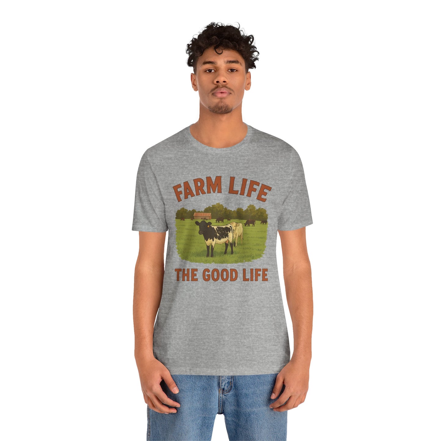 Farm Life, The Good Life Tee – Rustic Cow & Pasture Country Shirt