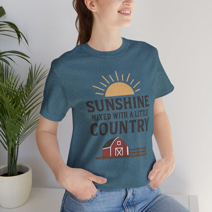 Sunshine Mixed with a Little Country Tee – Rustic Barn & Sunrise Farm Shirt